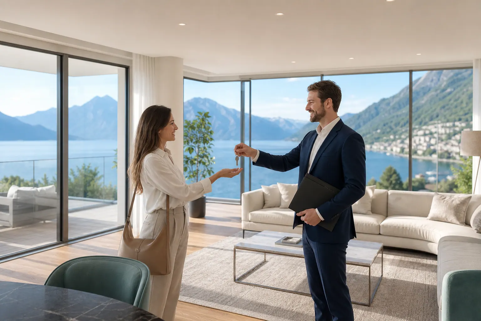 Remise de clés dans un appartement locatif suisse