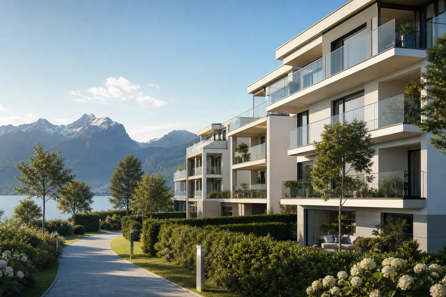 Immeuble résidentiel bien entretenu en Suisse